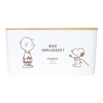 スヌーピー ケーブルボックス ホワイト 収納ケース インテリア SNOOPY