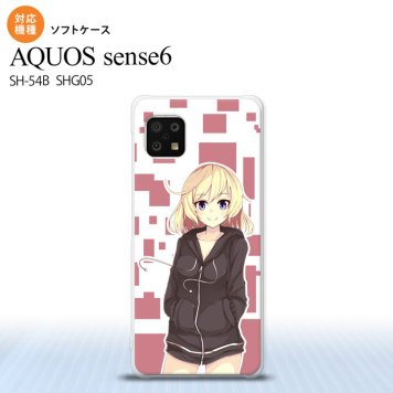 SH-54B SHG05 AQUOS sense6 スマホケース ソフトケース 女の子 A ピンク メンズ レディース nk-sens6-tp1322