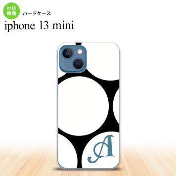 iPhone13mini iPhone13 mini ケース ハードケース 水玉 B 黒 白 +アルファベット  nk-i13m-1113i