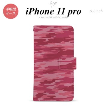 iPhone11Pro iPhone11 Pro 手帳型スマホケース カバー タイガー 迷彩 ピンク  nk-004s-i11p-dr1162