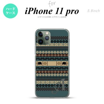 iPhone11Pro iPhone11 Pro スマホケース ハードケース エスニック ゾウ 青 +アルファベット メンズ レディース nk-i11p-1573i