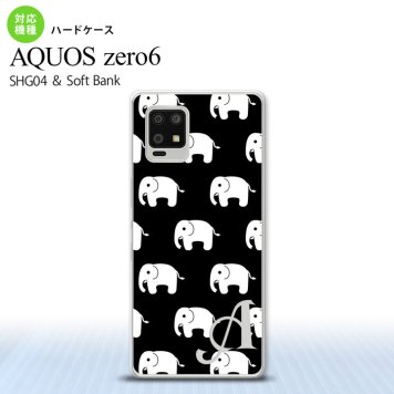 SHG04 SHG04 ZERO6 AQUOS zero6 スマホケース ハードケース ゾウ 黒 +アルファベット メンズ レディース nk-zero6-774i