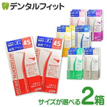 歯間ブラシ ライオン サイズが選べる DENT.EX 各サイズ4S～LL 4本入/2箱 まとめ買い【メール便送料無料】(※日時指定不可)