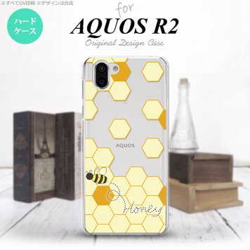 AQUOS R2 アクオス アール2 SH-03K SHV42 専用 スマホケース カバー ハードケース ハニー クリア×薄黄 nk-r2-1689[スマホ,スマホケース,スマホカバー,ケース,カバー,ジャケット]