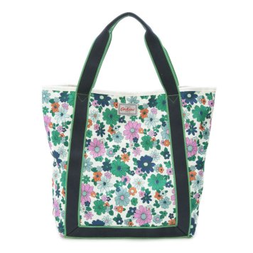 キャスキッドソン Cath Kidston トートバッグ 983976 105962817792102 WEBBING TOTE PETALS ウェビング トート ショルダーバッグ ペタル  WARM CREAM クリーム系＋グリーン系フラワー柄マルチカラー