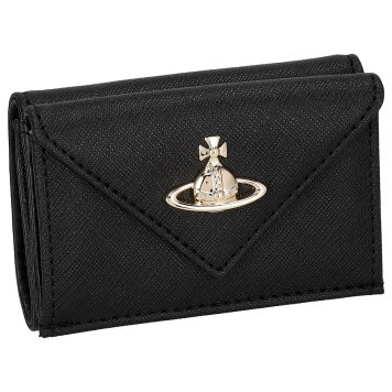 ヴィヴィアンウエストウッド Vivienne Westwood 財布 三つ折り財布 折りたたみ財布 小銭入れ付き 5115002EW-SAFF PLAIN/BLACK/N402 ミニ財布 レディース ブラック
