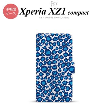 【手帳型 スマホ カバー ケース】【SO02K】【エクスペリア XZ1】手帳型 ケース SO-02K スマホ カバー Xperia XZ1 Compact エクスペリア ヒョウ柄 青白 nk-004s-so02k-dr895【メール便送料無料】