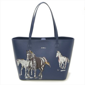 キャスキッドソン Cath Kidston トートバッグ ショルダーバッグ 787802 Broomfield Printed Tote ブルームフィールドプリントトート Navy Wild Horses ネイビー系マルチ