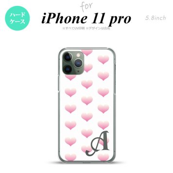 iPhone11Pro iPhone11 Pro スマホケース ハードケース ハート A 白 ピンク +アルファベット メンズ レディース nk-i11p-118i