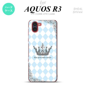 SH-04L SHV44 R3 AQUOS R3 スマホケース カバー 王冠 青 nk-r3-1452