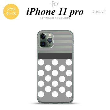 iPhone11Pro iPhone11 Pro スマホケース ソフトケース ドット ボーダー グレー メンズ レディース nk-i11p-tp781
