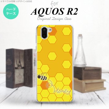 AQUOS R2 アクオス アール2 SH-03K SHV42 専用 スマホケース カバー ハードケース ハニー 黄 nk-r2-1681[スマホ,スマホケース,スマホカバー,ケース,カバー,ジャケット]