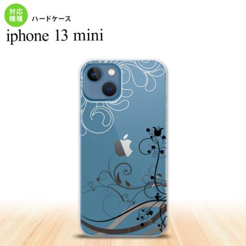 iPhone13mini iPhone13 mini ケース ハードケース 草 ボタニカル 黒  nk-i13m-1628