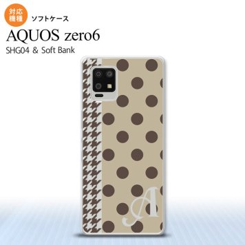 SHG04 SHG04 ZERO6 AQUOS zero6 スマホケース ソフトケース ドット 千鳥 茶 +アルファベット メンズ レディース nk-zero6-tp1514i