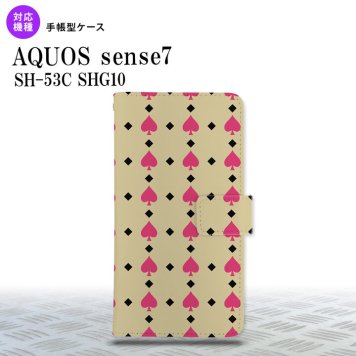 sense7 sense7 手帳型スマホケース カバー トランプ スペード ベージュ ピンク 2022年 11月発売 nk-004s-sens7-dr540