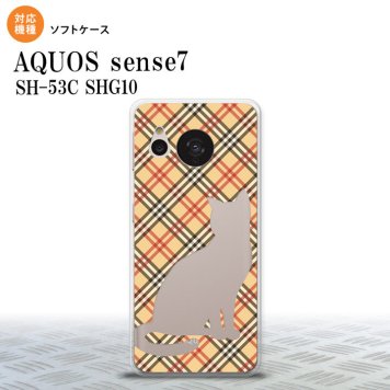 sense7 sense7 スマホケース 背面ケースソフトケース 猫 チェック A 赤 茶 2022年 11月発売 nk-sens7-tp953