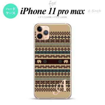 iPhone11ProMax iPhone11pro max スマホケース ハードケース エスニック ゾウ ベージュ ブルー +アルファベット メンズ レディース nk-i11pm-1572i