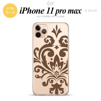 iPhone11ProMax iPhone11pro max スマホケース ソフトケース ダマスク D 茶 メンズ レディース nk-i11pm-tp1036
