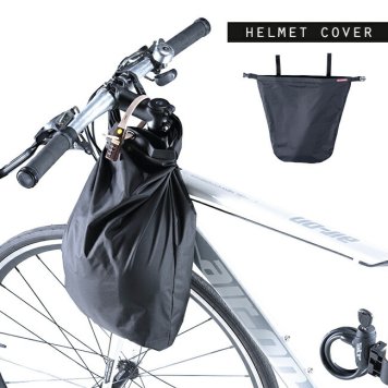 1-2W ヘルメットカバー ブラック ラージ[防水 自転車 ヘルメット 収納 カバー ヘルメットケース ヘルメット入れ 袋 バッグ 自転車用ヘルメット 収納バッグ 自転車ヘルメット 収納袋 盗難防止 鍵 施錠 大人 子供 学生 コンパクト 折りたたみ]