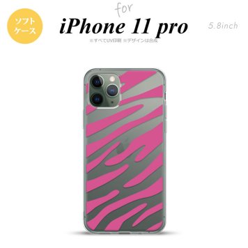 iPhone11Pro iPhone11 Pro スマホケース ソフトケース ゼブラ ピンク メンズ レディース nk-i11p-tp022