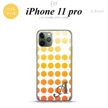 iPhone11Pro iPhone11 Pro スマホケース ソフトケース 水玉 オレンジ +アルファベット メンズ レディース nk-i11p-tp1372i
