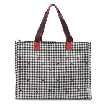 キャスキッドソン Cath Kidston トートバッグ 983945 105953417970102 THE MILLY TOTE LADYBUG GINGHAM ザ ミリー トート バッグ レディバグ ギンガム STONE CHARCOAL チャコール系ギンガムチェック＋てんとう虫柄
