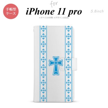 iPhone11Pro iPhone11 Pro 手帳型スマホケース カバー ゴシック クリア 水色  nk-004s-i11p-dr1006