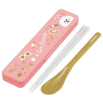 LINE FRIENDS コニー 音のならないコンビセット 箸18cm ※送料無料(ポスト投函)