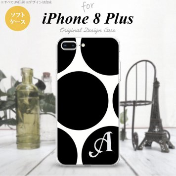 【iPhone8Plus】【スマホケース/スマホカバー】【アイフォン8プラス】iPhone8Plus スマホケース ケース アイフォン8プラス イニシャル 水玉B 白×黒 nk-ip8p-tp1114ini【メール便送料無料】