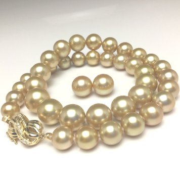 真珠 ネックレス パール ゴールドリップ花珠 白蝶真珠 9.0-12.5mm ゴールド K18、0.05ｃｔ クラスップ 74134 イソワパール