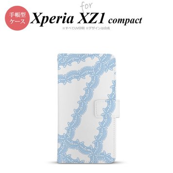 【手帳型 スマホ カバー ケース】【SO02K】【エクスペリア XZ1】手帳型 ケース SO-02K スマホ カバー Xperia XZ1 Compact エクスペリア レースB 水色 nk-004s-so02k-dr1101【メール便送料無料】