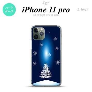 iPhone11Pro iPhone11 Pro スマホケース ハードケース 雪 ツリー 紺 メンズ レディース nk-i11p-639