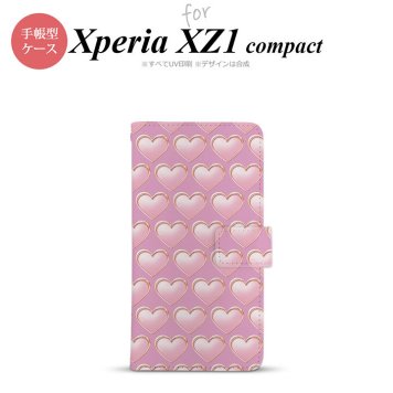 【手帳型 スマホ カバー ケース】【SO02K】【エクスペリア XZ1】手帳型 ケース SO-02K スマホ カバー Xperia XZ1 Compact エクスペリア ハート（C） ピンク nk-004s-so02k-dr174【メール便送料無料】