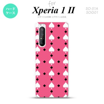 Xperia 1 II 5G スマホケース 背面カバー ストラップホール有り ハードケース トランプ スペード ピンク 白 ストラップホール おしゃれ かわいい かっこいい メンズ レディース nk-xp12-542