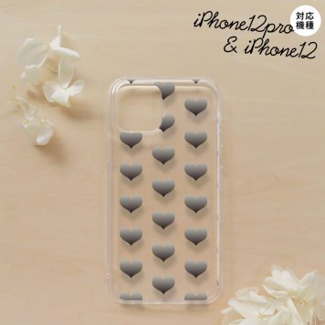 iPhone12/iPhone12pro iPhone12 / iPhone12pro スマホケース ソフトケース ハート A グレー メンズ レディース nk-i12-tp016