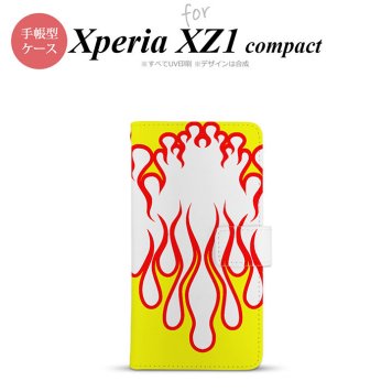 【手帳型 スマホ カバー ケース】【SO02K】【エクスペリア XZ1】手帳型 ケース SO-02K スマホ カバー Xperia XZ1 Compact エクスペリア ファイヤー 白×黄 nk-004s-so02k-dr1306【メール便送料無料】