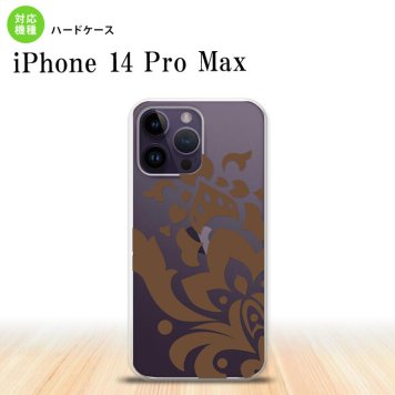 iPhone14 ProMax iPhone14 Pro Max スマホケース 背面ケース ハードケース ダマスク C 茶 2022年 9月発売 nk-i14pm-1031
