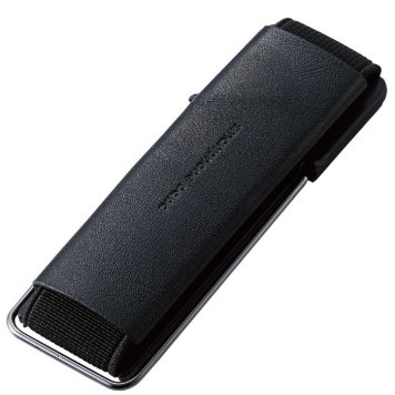 エレコム スマホバンド スマホベルト 貼り付けタイプ レザー 落下防止 スタンド おしゃれ ブラック P-STBLSBK