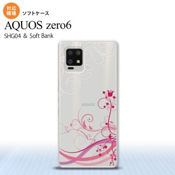 SHG04 SHG04 ZERO6 AQUOS zero6 スマホケース ソフトケース 草 ボタニカル ピンク メンズ レディース nk-zero6-tp1626