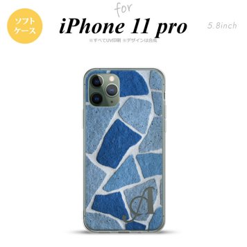 iPhone11Pro iPhone11 Pro スマホケース ソフトケース ピクチャ 石畳 青 +アルファベット メンズ レディース nk-i11p-tp734i