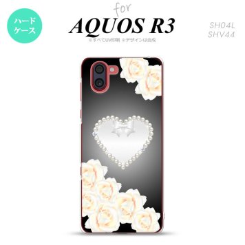 SH-04L SHV44 R3 AQUOS R3 スマホケース カバー ハート D 黒 nk-r3-233