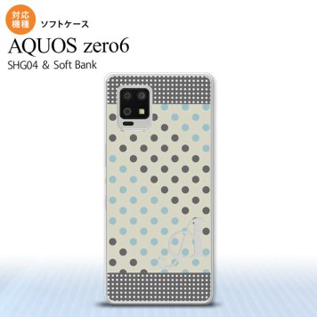 SHG04 SHG04 ZERO6 AQUOS zero6 スマホケース ソフトケース ドット 水玉 C グレー 青 +アルファベット メンズ レディース nk-zero6-tp1650i
