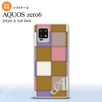 SHG04 SHG04 ZERO6 AQUOS zero6 スマホケース ソフトケース パッチワーク ミックスC ベージュ +アルファベット メンズ レディース nk-zero6-tp1673i