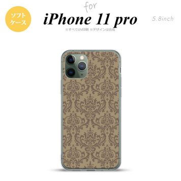 iPhone11Pro iPhone11 Pro スマホケース ソフトケース ダマスク A ベージュ 茶 メンズ レディース nk-i11p-tp460