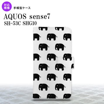 sense7 sense7 手帳型スマホケース カバー ゾウ 白 2022年 11月発売 nk-004s-sens7-dr775