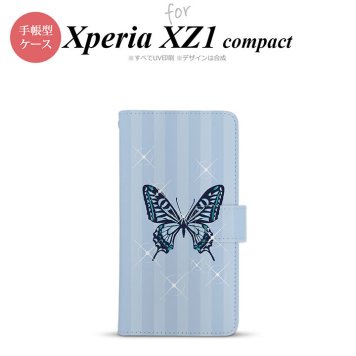 【手帳型 スマホ カバー ケース】【SO02K】【エクスペリア XZ1】手帳型 ケース SO-02K スマホ カバー Xperia XZ1 Compact エクスペリア バタフライ・蝶(D) 青 nk-004s-so02k-dr317【メール便送料無料】