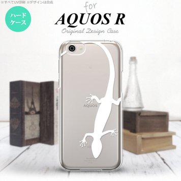【SH03J】【スマホケース/スマホカバー】【アクオス R】SH03J スマホケース AQUOS R SH-03J カバー アクオス R トカゲ クリア×白 nk-sh03j-509【メール便送料無料】