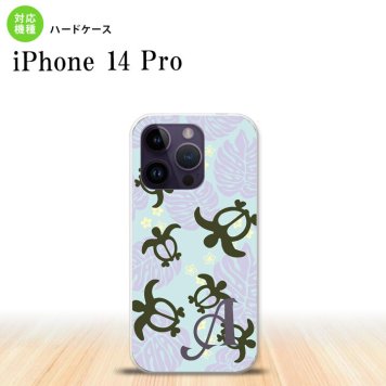 iPhone14 Pro iPhone14 Pro スマホケース 背面ケース ハードケース ホヌ 小 青 +アルファベット 2022年 9月発売 nk-i14p-1468i