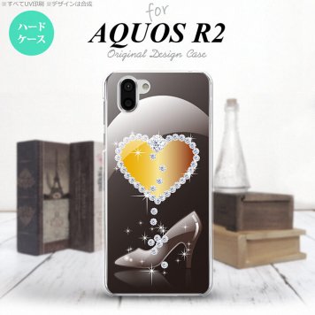 AQUOS R2 アクオス アール2 SH-03K SHV42 専用 スマホケース カバー ハードケース ハート（E） 黒 nk-r2-236[スマホ,スマホケース,スマホカバー,ケース,カバー,ジャケット]