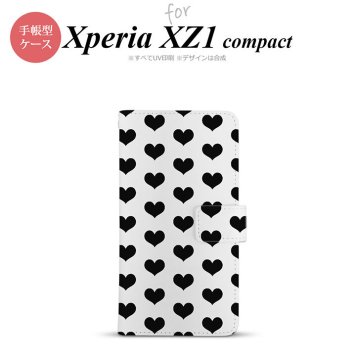 【手帳型 スマホ カバー ケース】【SO02K】【エクスペリア XZ1】手帳型 ケース SO-02K スマホ カバー Xperia XZ1 Compact エクスペリア ハート 黒 nk-004s-so02k-dr015【メール便送料無料】